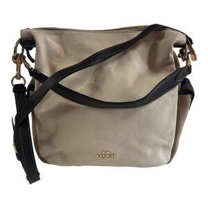 Coach Pennie Shoulder Bag Colorblock Chalk Multi Pocket Tote Leather 6154